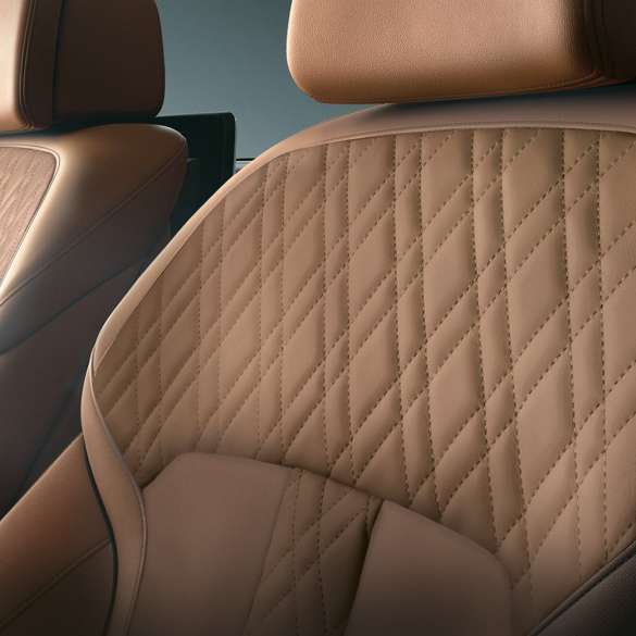BMW 7 Series Sedan leather seats BMW 7 Series Sedan: close-up of high-quality leather seats
