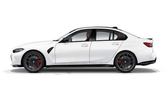 BMW M3 Competition Saloon G80 2020 Frozen Brilliant White metallic Side design side view 