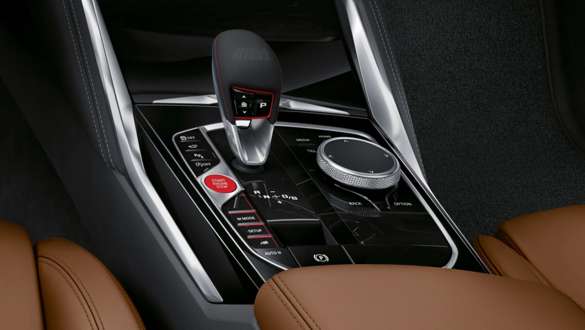 8-speed M Steptronic transmission BMW M3 Competition Saloon G80 2020 BMW M3 Competition Saloon G80 2020 8-speed M Steptronic transmission close-up gear lever