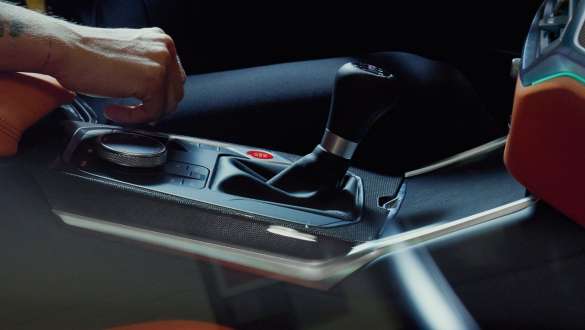 Manual M transmission and rear-wheel drive BMW M3 Saloon G80 2020 BMW M3 Saloon G80 2020 Manual 6-speed M transmission and rear-wheel drive close-up gear lever