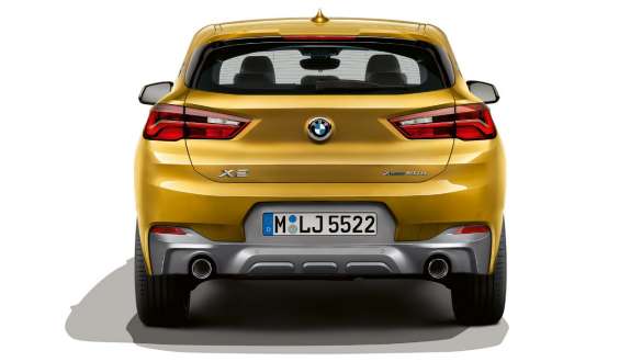 Rear view BMW X2 F39 Rear view BMW X2 2018 F39 Galvanic Gold metallic