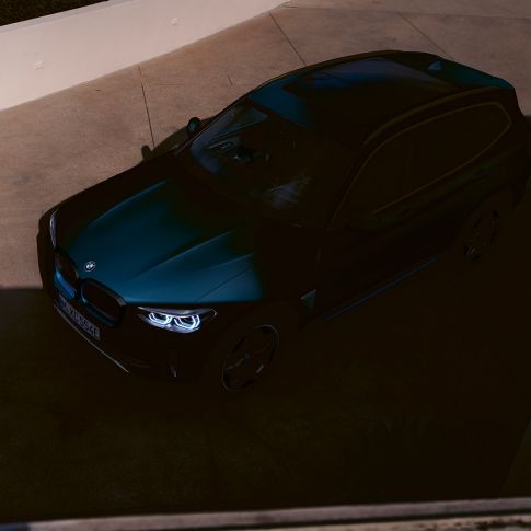 BMW iX3 G08 High-gloss black aerial view BMW iX3 G08 High-gloss black aerial view