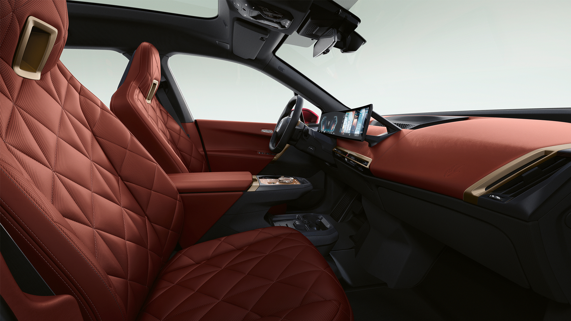 Interior view BMW iX i20 2020 BMW iX i20 2020 interior view close up of Castanea interior