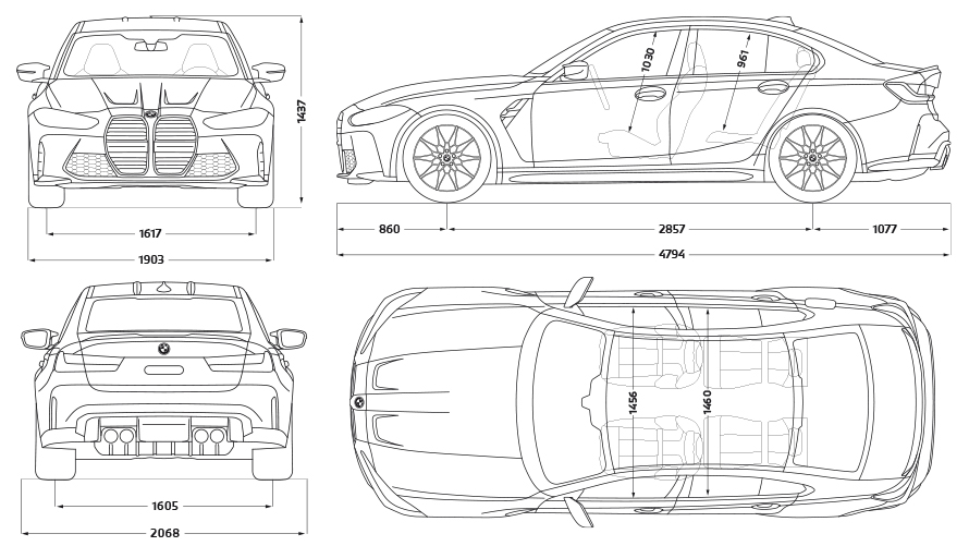 BMW M3 Saloon G80 2020 Isle of Man Green metallic side view worm's-eye view