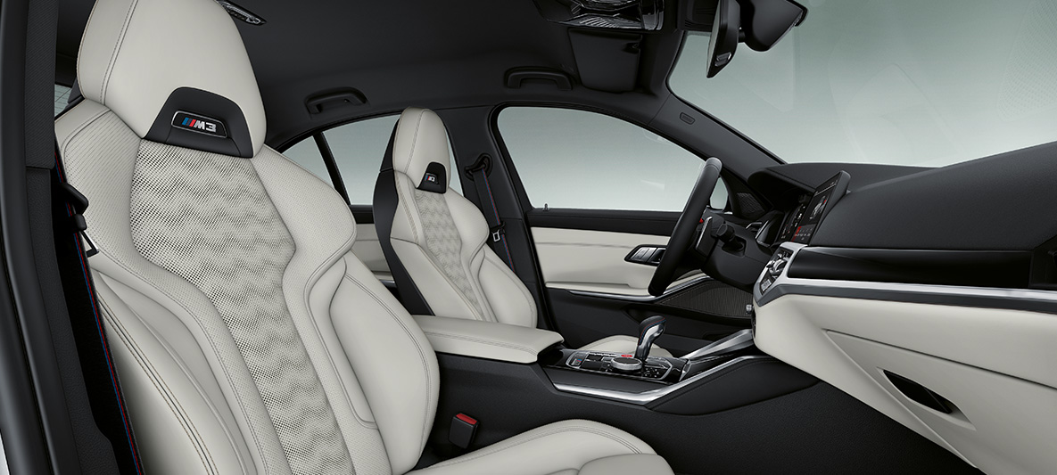 BMW Individual full leather trim 'Merino' Ivory White BMW M3 Saloon 2020 G80 Interior BMW Individual full leather trim 'Merino' Ivory White BMW M3 Saloon G80 2020 interior