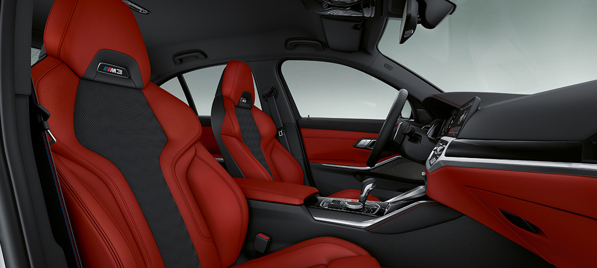 BMW Individual full leather trim 'Merino' Fiona Red/Black BMW M3 Saloon 2020 G80 Interior BMW Individual full leather trim 'Merino' Fiona Red/Black BMW M3 Saloon G80 2020 interior