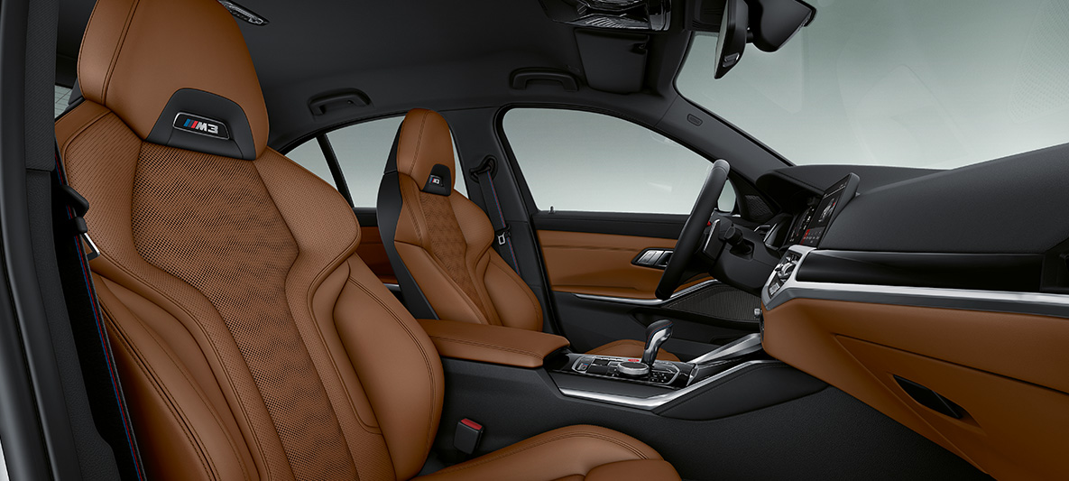 BMW Individual full leather trim 'Merino' Tartufo BMW M3 Saloon 2020 G80 Interior BMW Individual full leather trim 'Merino' Tartufo BMW M3 Saloon G80 2020 interior