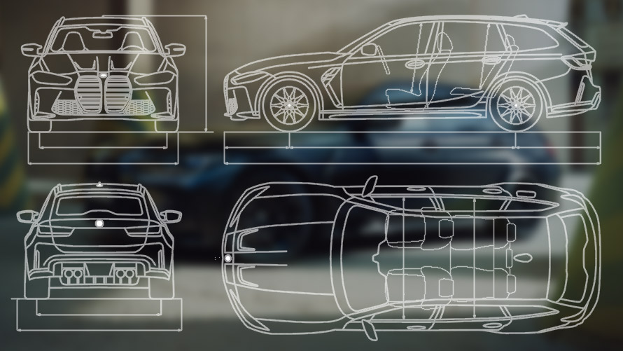 BMW M3 Competition Touring G81 Dimensional drawing