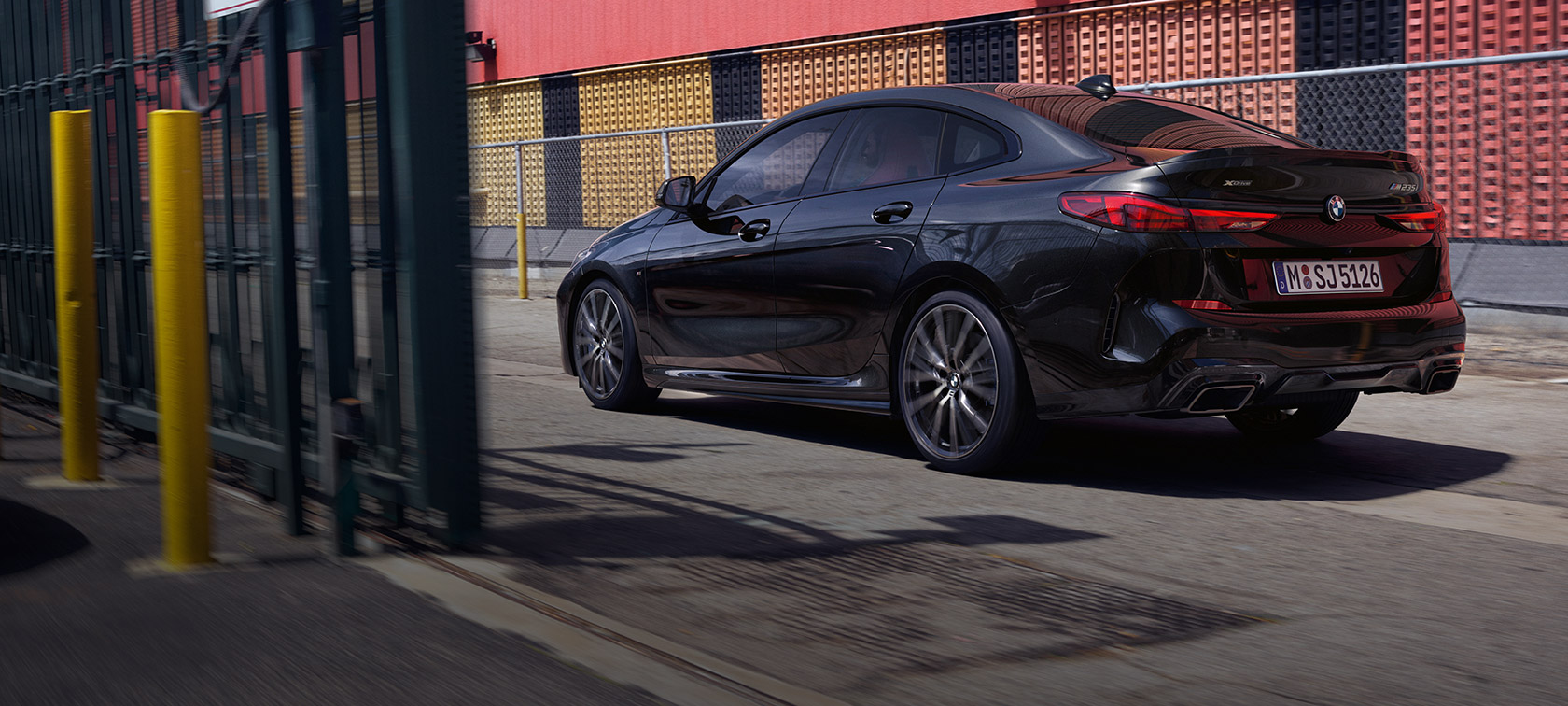 The BMW M235i xDrive rear 3/4 view The BMW M235i xDrive rear 3/4 view