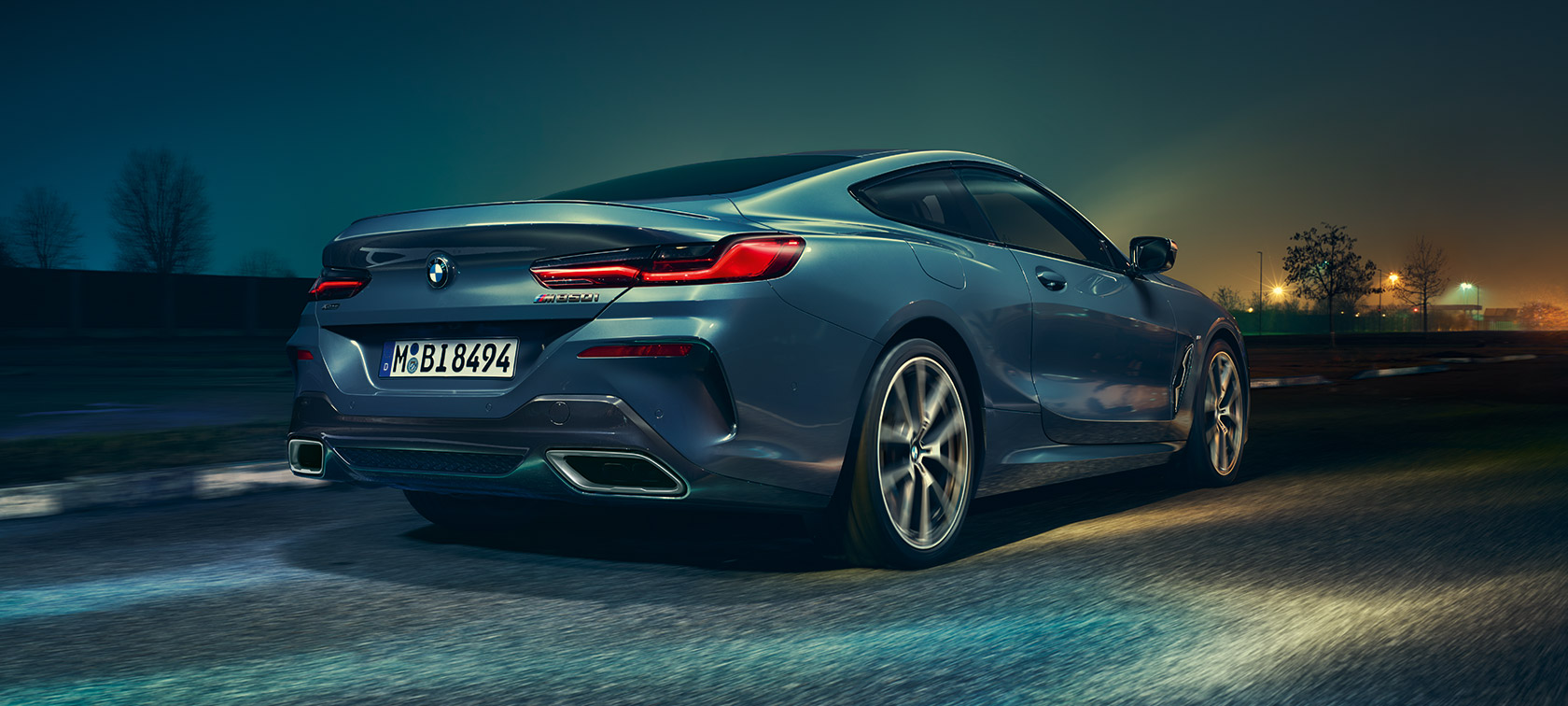 BMW 8 Series Coupé rear 3/4 view BMW 8 Series Coupé rear 3/4 view