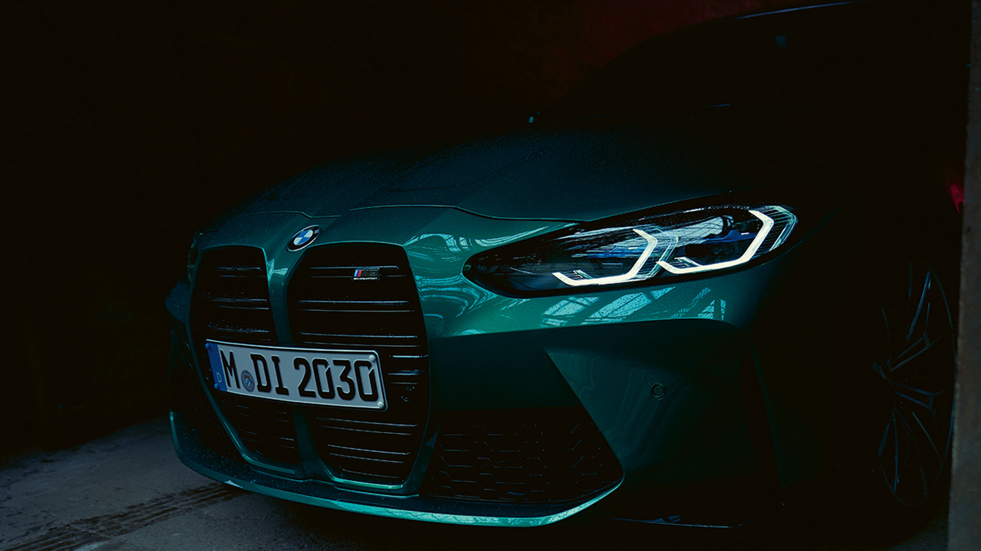 BMW M3 Saloon G80 2020 Isle of Man Green metallic lateral front BMW M3 Saloon G80 2020 Isle of Man Green metallic lateral front