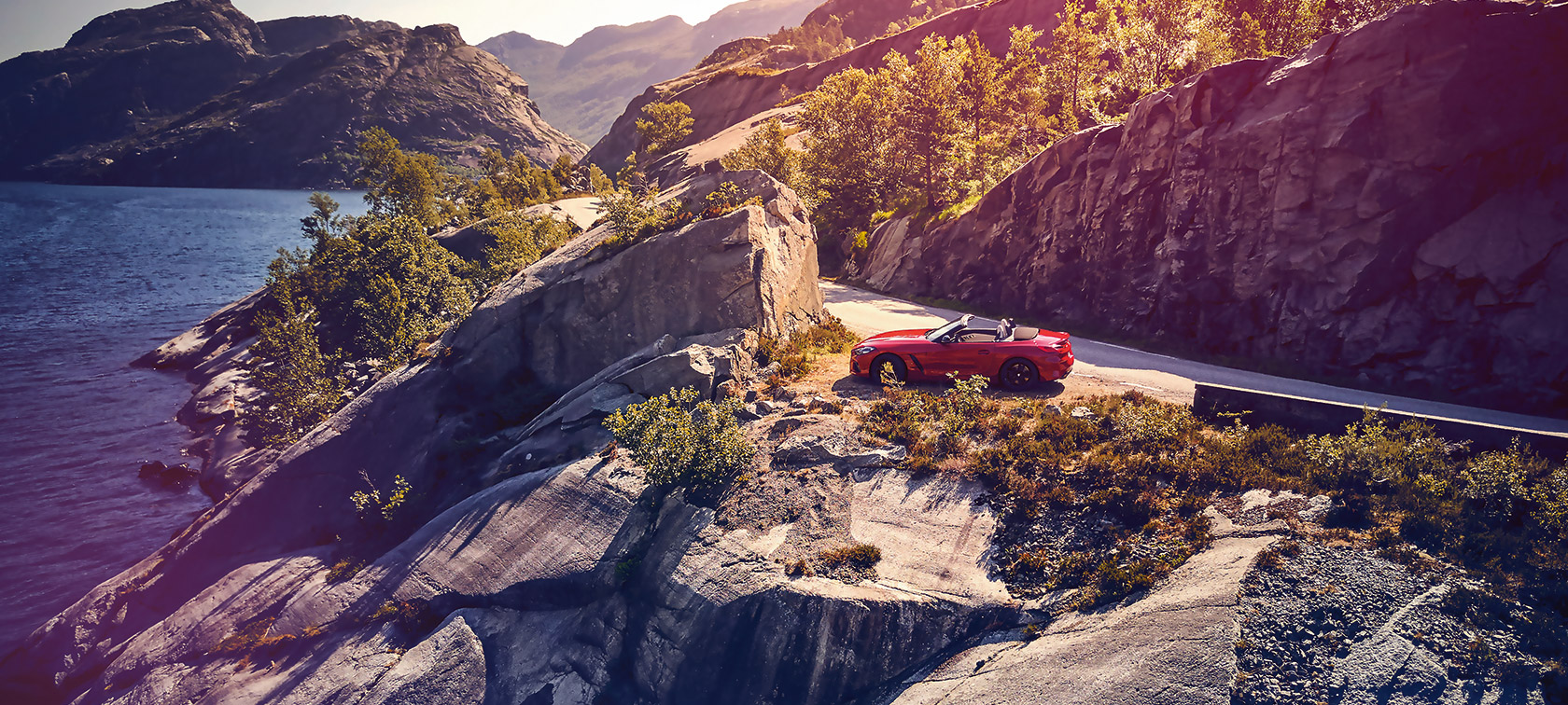 BMW Z4 on a cliff-side BMW Z4 on a cliff-side