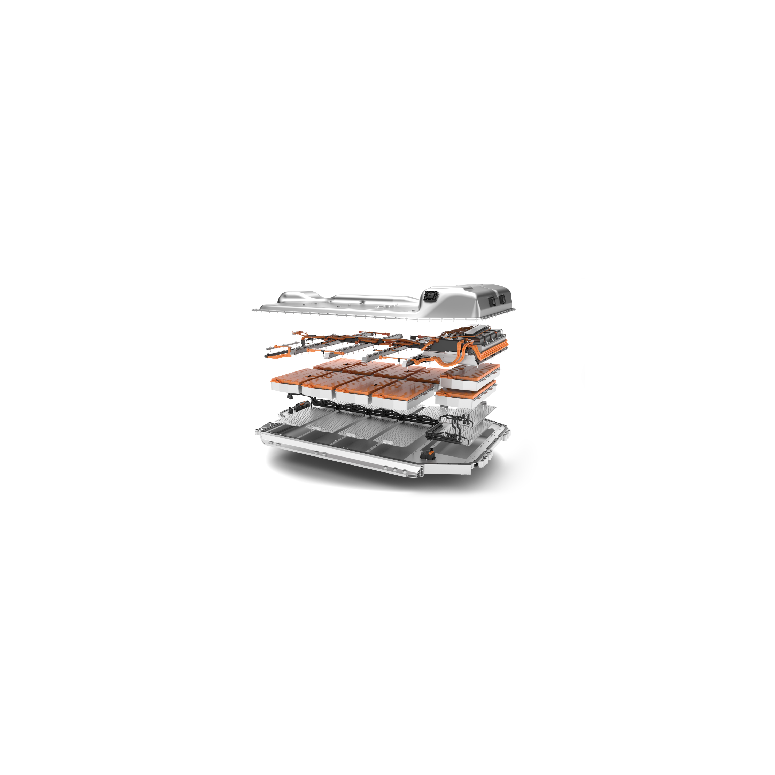 The schematic drawing of a disassembled battery