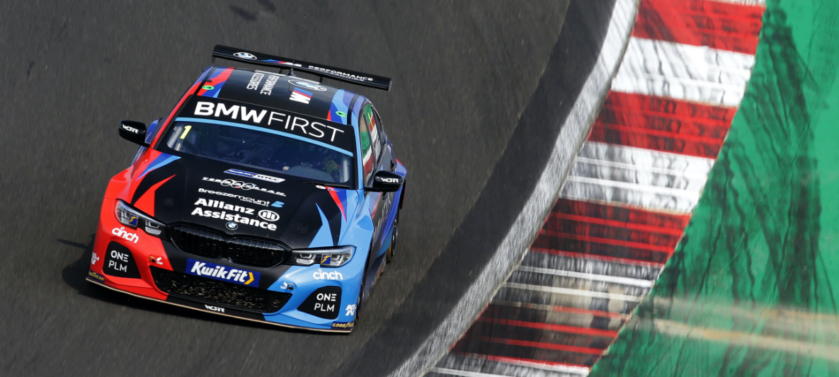 BMW M BTCC Race car on track